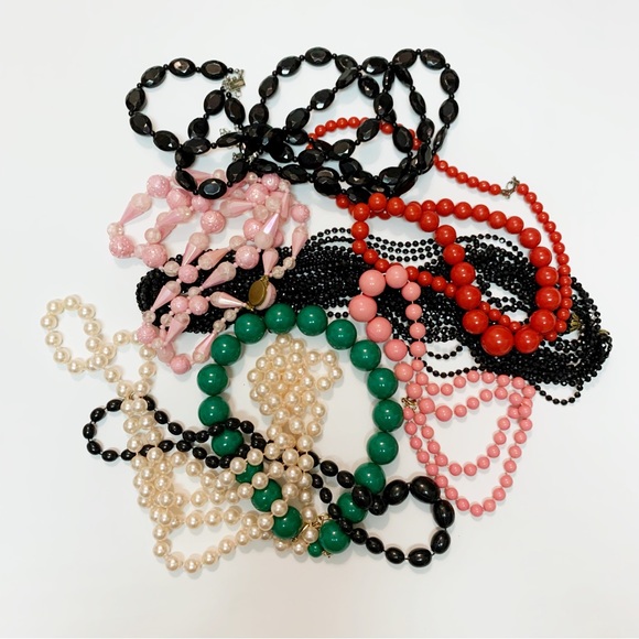 Vintage Costume Beaded Necklace Lot - Picture 1 of 10
